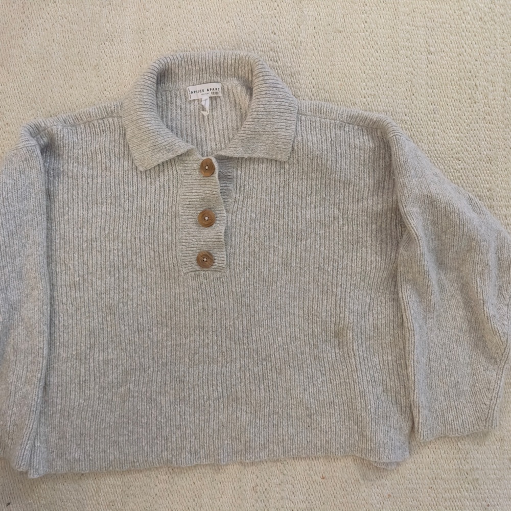 Apiece Apart button henley alpaca blend sweater